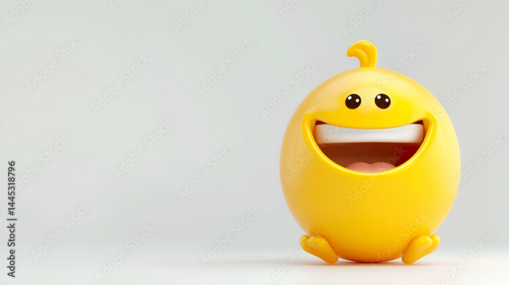 Joyful 3D Emoticon Illustration Joyful 3D Emoticon Illustration