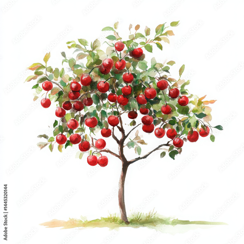 Obraz premium Apple tree illustration looks so lovely, bringing joy and peace