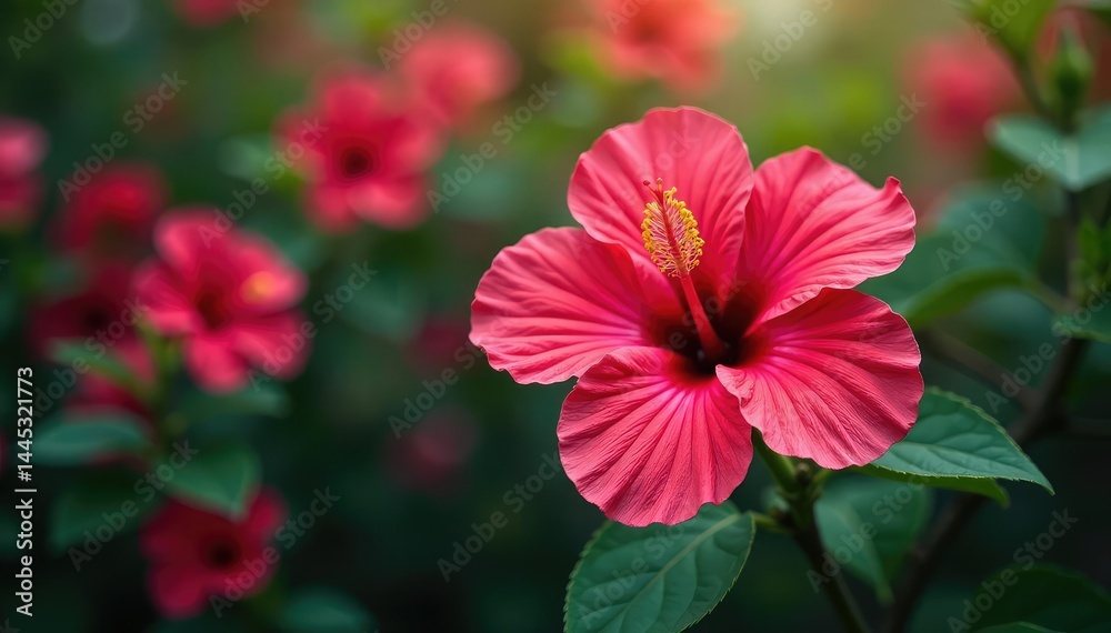 custom made wallpaper toronto digitalIntricate hibiscus blossoms, vibrant red and pink hues , hibiscus pattern, pink