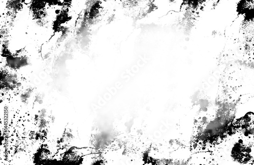 Abstract grunge black and white distressed texture background, noise background, Isolated on transparent background, PNG	