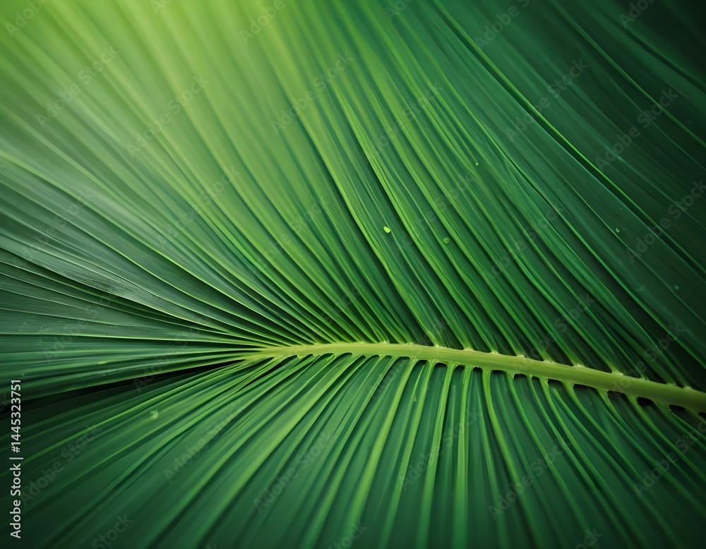 Fototapeta premium Lush Green Palm Leaf Texture