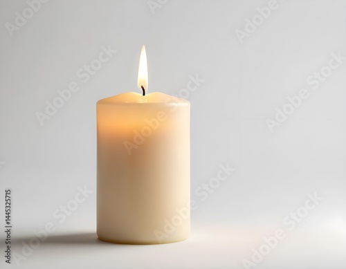 Wallpaper Mural Burning Candle on White Background Torontodigital.ca