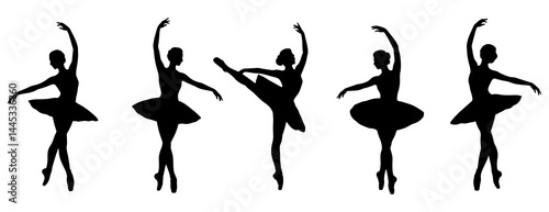 Ballerina silhouette collection. Ballerina silhouette on a white background.