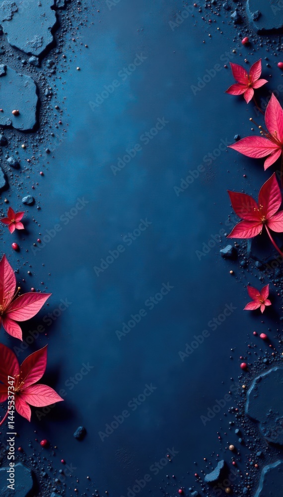 Abstract navy grunge wall; textured, stylized banner , distressed, stucco