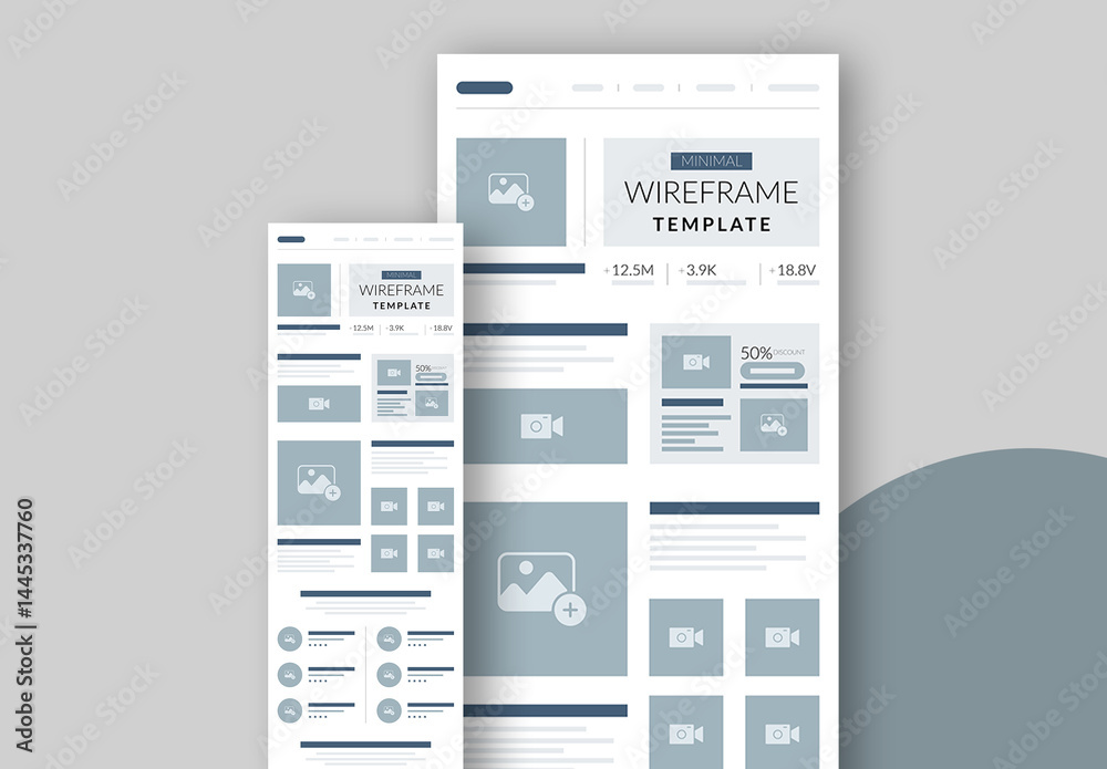 Wireframe Template Layout Stock Template | Adobe Stock