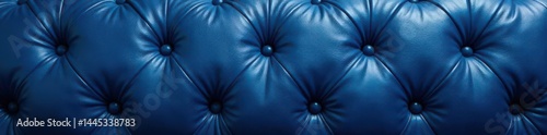 Obraz na płótnie Deep blue leather sofa texture Luxurious, soft, smooth grain , pattern, surface, background texture w salonie
