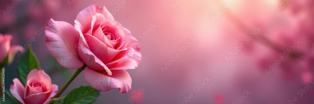 Dreamy pink roses, bokeh background, vertical orientation, vertical, summer, nature