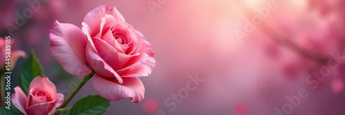 Obraz na płótnie Dreamy pink roses, bokeh background, vertical orientation, vertical, summer, nature w salonie
