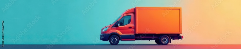Fast delivery truck icon Flat style outline Vector illustration , industry, transportation, journey