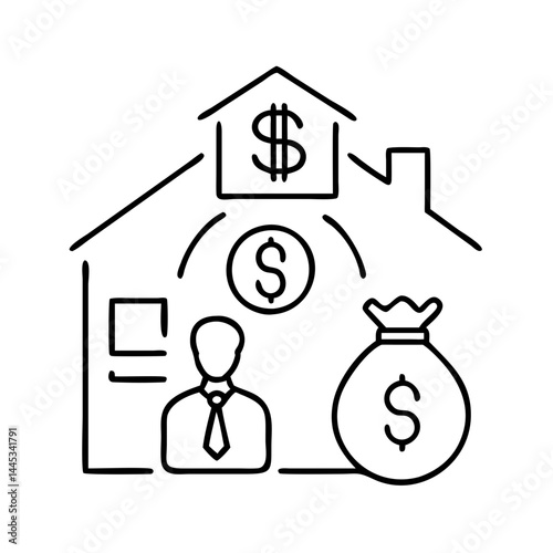 lender icon, lender line art - simple line art of lender, perfect for lender logos and icons