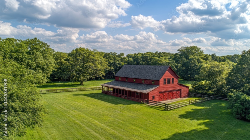 Red Barn on a grassy field Red Barn on a grassy field