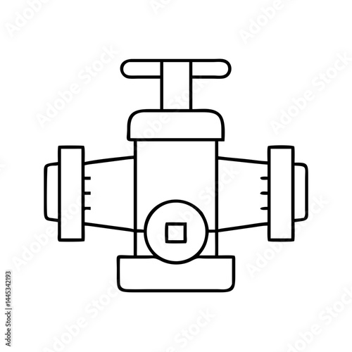 control valve icon, control valve line art - simple line art of control valve, perfect for control valve logos and icons