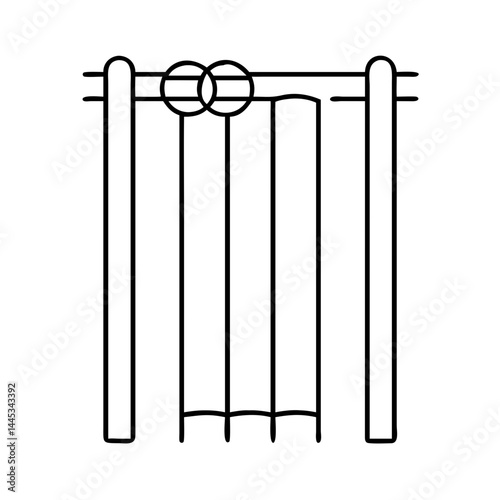 cricket wicket icon, cricket wicket line art - simple line art of cricket wicket, perfect for cricket wicket logos and icons