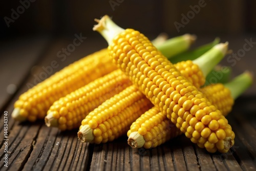 Obraz na płótnie Several ears of corn in a pile, rustic setting, many, countryside w salonie