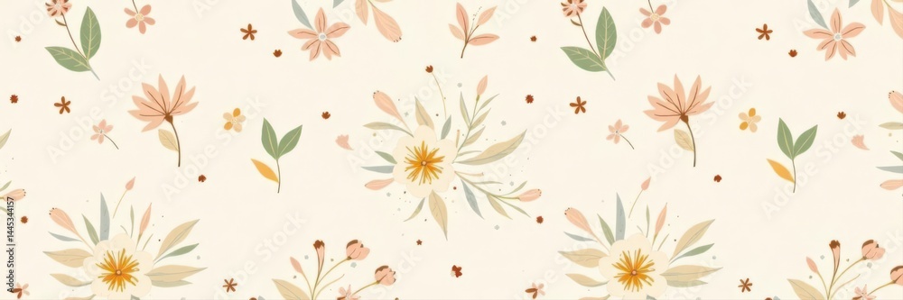 Subtle beige & white floral geometric seamless pattern Minimalist vector design , design, stock