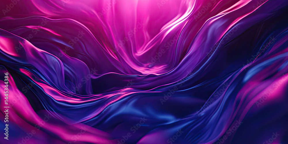 Obraz premium Abstract Flowing Waves in Pink and Blue: Ethereal Background, Modern Design