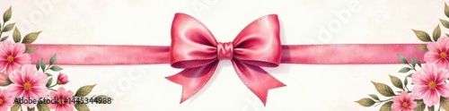 Vintage bow watercolor design, girly aesthetic , typography, watercolor, gift wrap