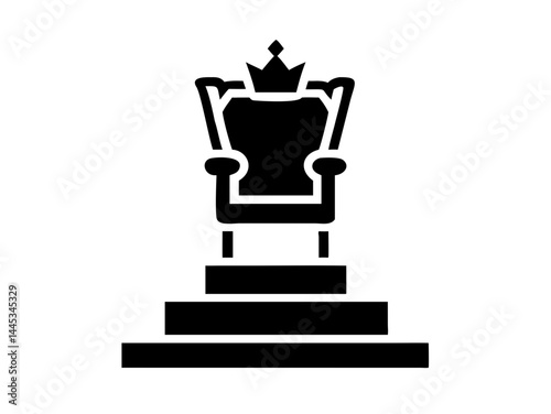 Royal Throne Icon Silhouette Royalty & Power Symbol
