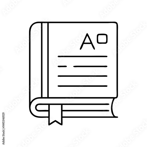 dictionary icon, dictionary line art - simple line art of dictionary, perfect for dictionary logos and icons