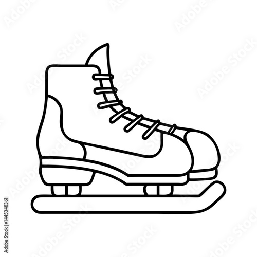 ice hockey skates icon, ice hockey skates line art - simple line art of ice hockey skates, perfect for ice hockey skates logos and icons