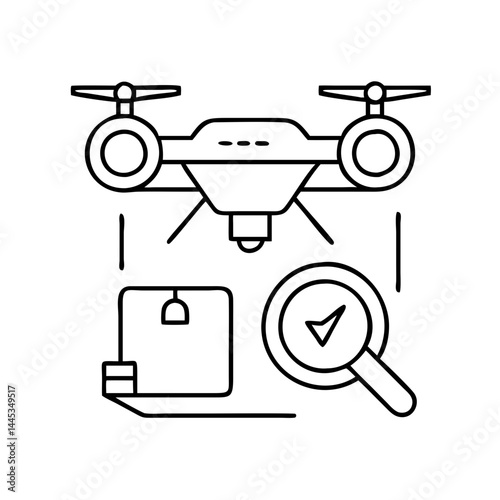 inspection drone icon, inspection drone line art - simple line art of inspection drone, perfect for inspection drone logos and icons