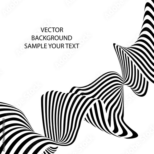Abstract black and white wave background. Eps 10