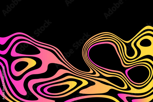Abstract colored geometric lines curved in the form of waves. Vector illustration. Eps 10
