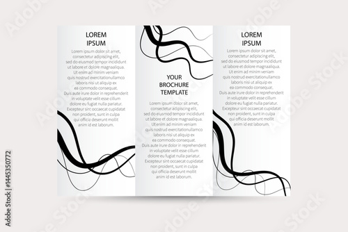 Brochure design template, abstract curves waves. Eps 10