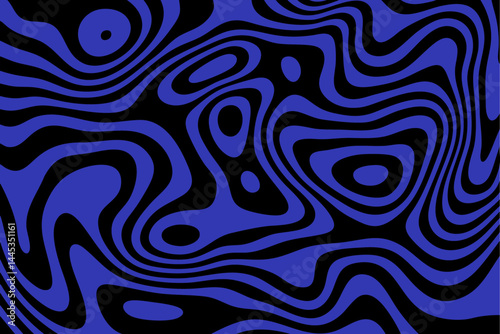 Blue curved line stripe moving wave on black background. Eps 10