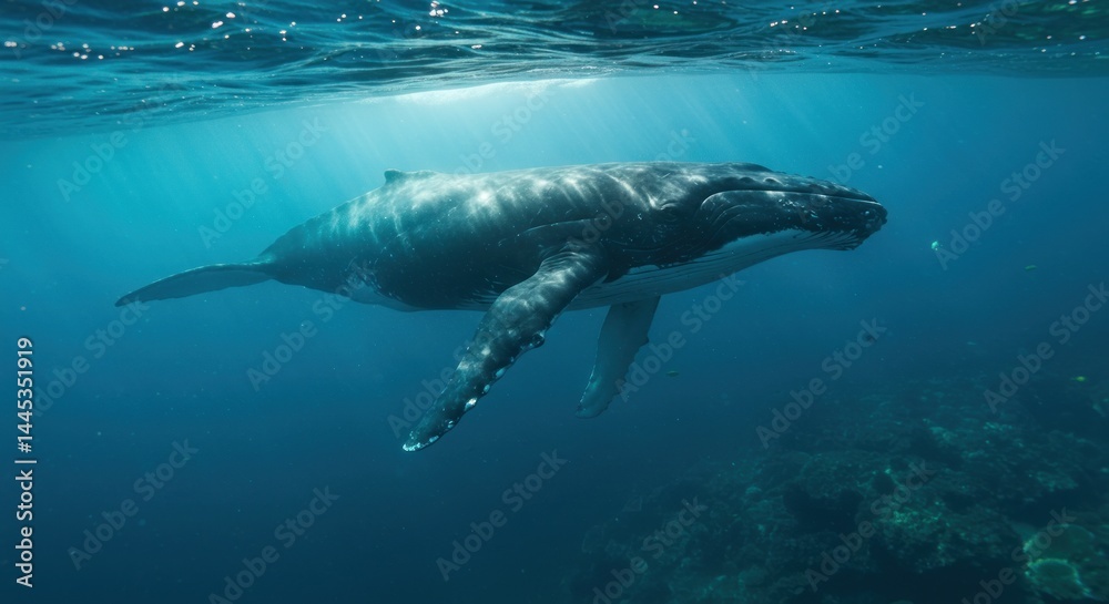 Fototapeta premium Underwater Humpback Whale Photos