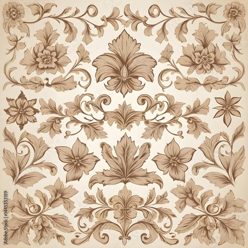 Vintage Floral Ornaments Collection