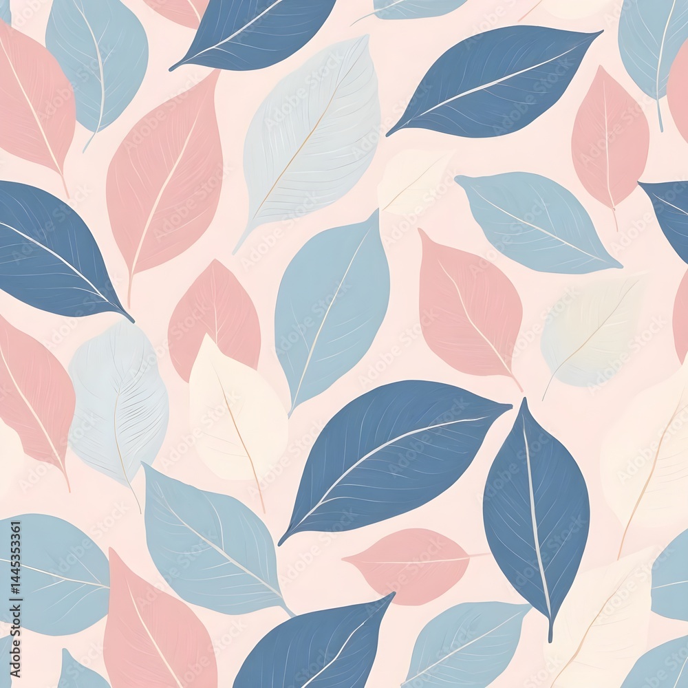 Fototapeta premium Pastel Leaf Pattern