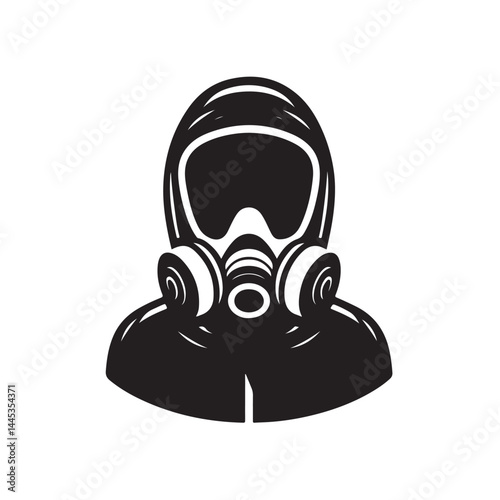 Hazmat Suit Protective Gear Silhouette Vector Design