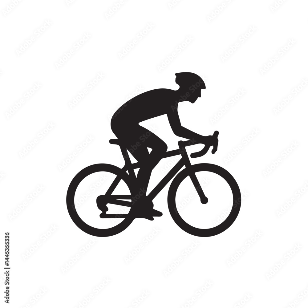 Cyclist Silhouette, Active Lifestyle Vector Artwork Cyclist Silhouette, Active Lifestyle Vector Artwork
