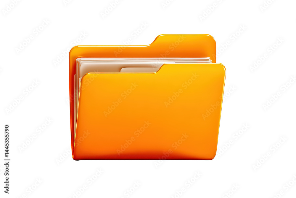 Simple Open Folder Icon with Files for Organization and Management Simple Open Folder Icon with Files for Organization and Management