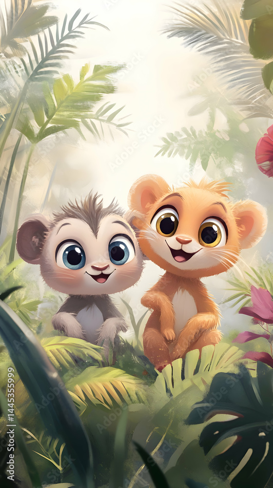 Fototapeta premium Cute Koala and Panda Art