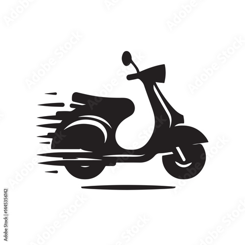 Two-Wheel Scooter Silhouette for Urban Transport