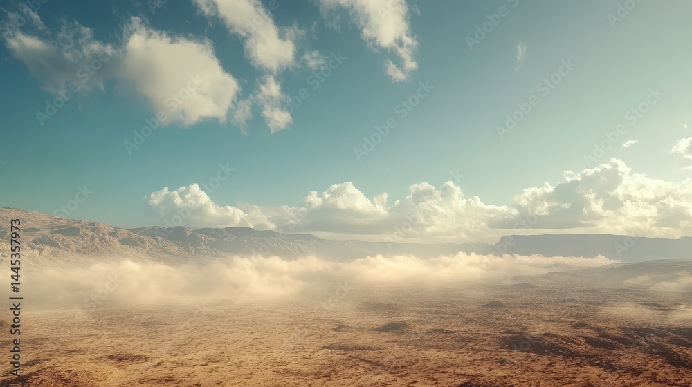 A mesmerizing time-lapse effect of clouds rolling over a vast desert landscape A mesmerizing time-lapse effect of clouds rolling over a vast desert landscape