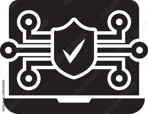 computer security vector illustration glyph icon