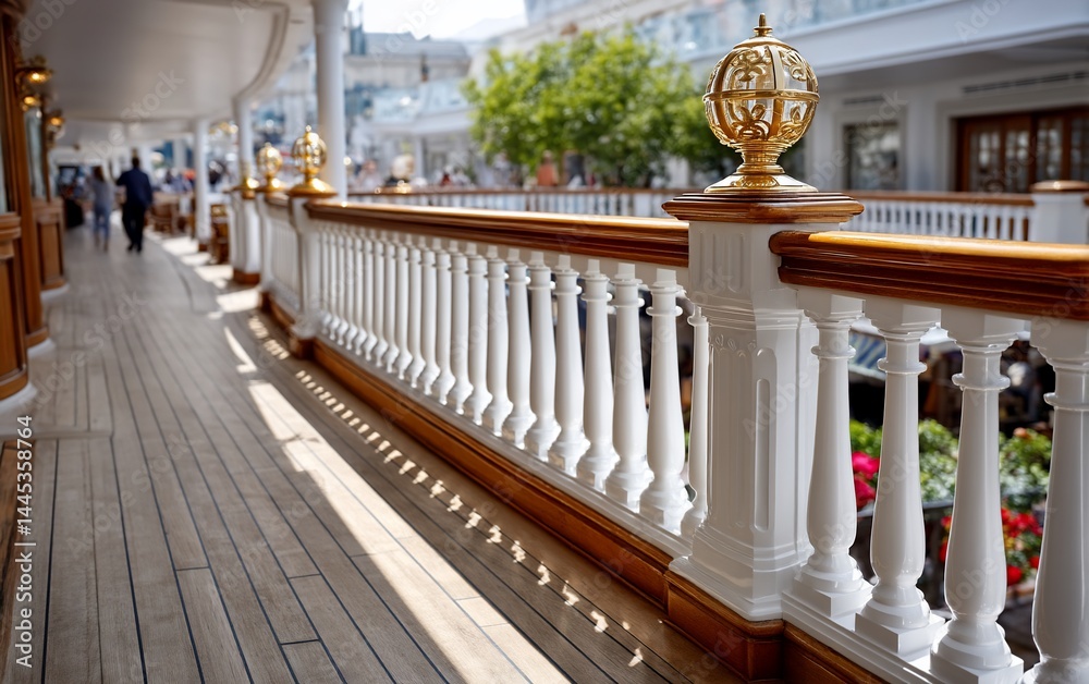 Obraz premium Elegant promenade with ornate railing