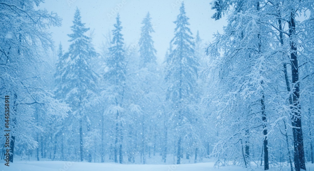 Fototapeta premium Winter Forest Scene - Photo