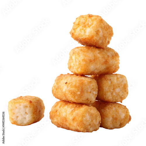 Crispy Tater Tots Perfect Snack Food isolated on transparent background