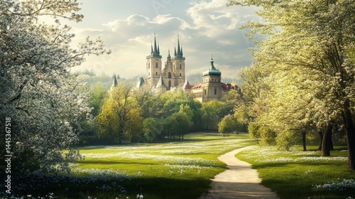 Prague, Czech Republic: Castle, nature, spring.