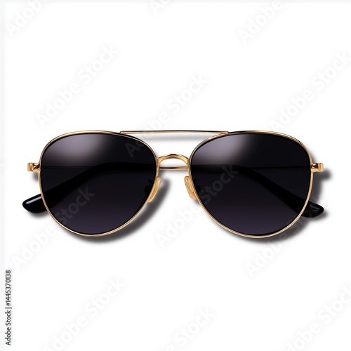 Obraz na płótnie Black sunglasses isolated on white background. Concept for fashion accessories branding, summer campaign visuals, or e-commerce product shots conveying style, protection, and modern trends.
w salonie