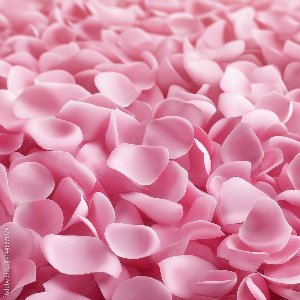 Square background with delicate pink rose petals. Concept for romantic branding, skincare or fragrance packaging, or elegant social media visuals highlighting softness, beauty, and femininity.