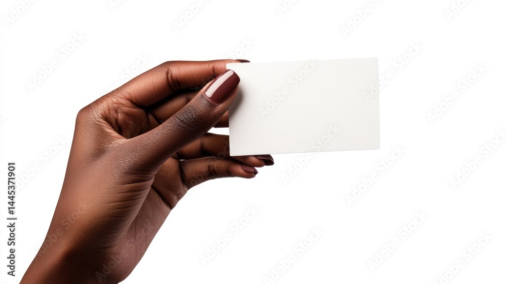 Fototapeta premium Hand holding blank business card (2)