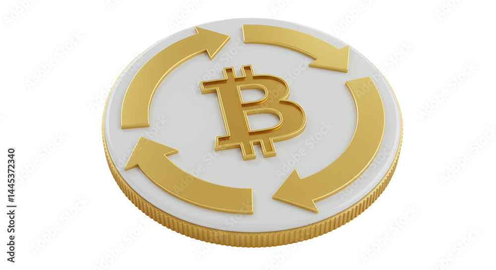 Fototapeta premium Isolated Bitcoin Cryptocurrency Exchange Circulation