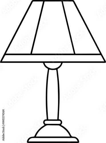 table lamp outline vector illustration
