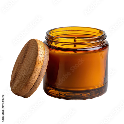 Amber Glass Jar with Bamboo Lid for Soy Wax Candle