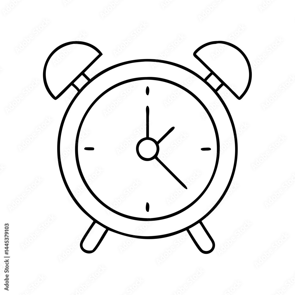alarm clock icon, alarm clock line art - simple line art of alarm clock, perfect for alarm clock logos and icons alarm clock icon, alarm clock line art - simple line art of alarm clock, perfect for alarm clock logos and icons